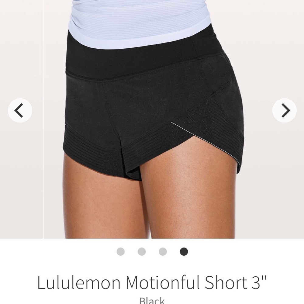 ISO lululemon motionful shorts 3” sz 4 or 6